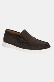 BOSS mocasini din piele intoarsa Sienne barbati, culoarea maro, 50543083 imagine