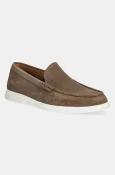 BOSS mocasini din piele intoarsa Sienne barbati, culoarea maro, 50543083 imagine