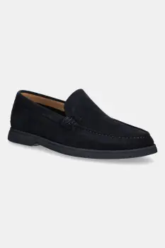 BOSS mocasini din piele intoarsa Sienne culoarea bleumarin, 50543083 imagine