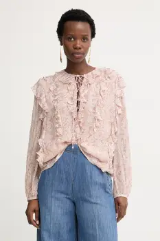 BOSS Orange bluza cu volane pentru femei, din vascoza C Borma imagine