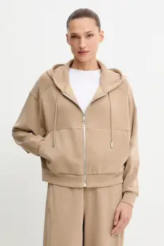 BOSS Orange bluza culoarea bej, cu gluga, uni, 50547813 imagine