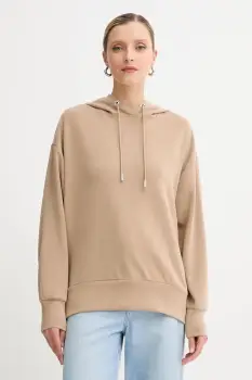 BOSS Orange bluza culoarea bej, cu gluga, uni, 50551451 imagine