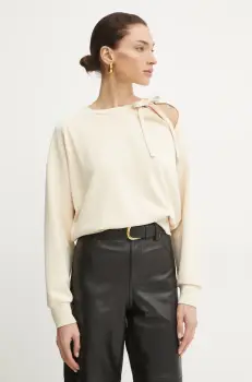 Boss Orange bluza femei, culoarea bej, neted, 50531833 imagine