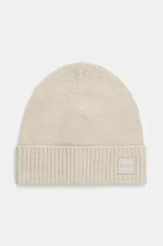 Boss Orange caciula de lana culoarea bej, de lana, din tesatura neteda, 50522447 imagine