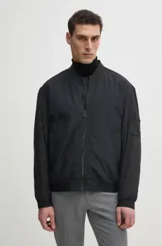 BOSS Orange geaca bomber culoarea negru, de tranzitie, oversize, 50536798 imagine