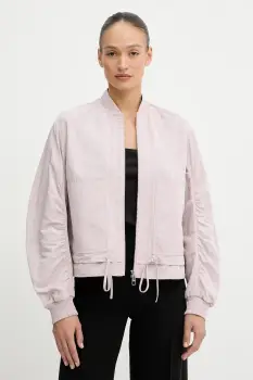 BOSS Orange geaca bomber culoarea roz, de tranzitie, 50540991 imagine