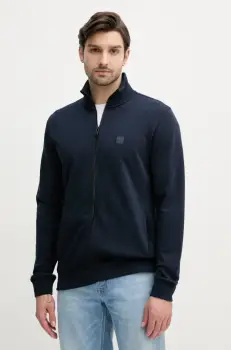 BOSS Orange hanorac de bumbac barbati, culoarea negru, neted, 50511709 imagine