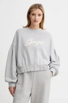 BOSS Orange hanorac de bumbac culoarea gri, melanj, 50547796 imagine