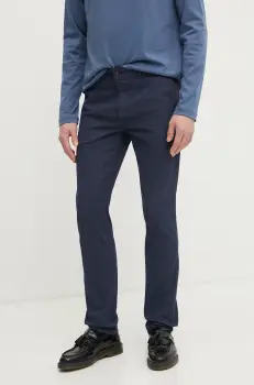 BOSS Orange pantaloni barbati, culoarea albastru marin, drept, 50531123 imagine