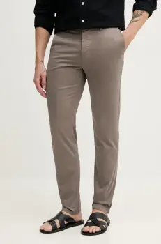 BOSS Orange pantaloni barbati, culoarea bej, cu Fit chinos, 50510917 imagine