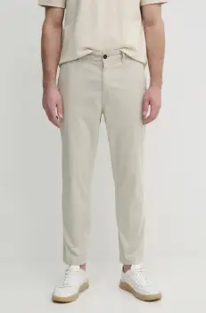 BOSS Orange pantaloni barbati, culoarea bej, drept, 50536722 imagine