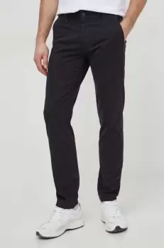 Boss Orange pantaloni barbati, culoarea negru, mulata imagine