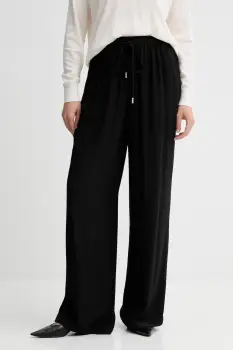 BOSS Orange pantaloni culoarea negru, drept, high waist, 50544016 imagine