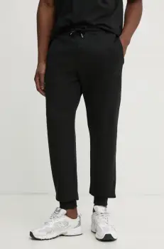 BOSS Orange pantaloni de trening din bumbac barbati, culoarea negru, neted, 50533392 imagine