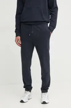 Boss Orange pantaloni de trening din bumbac culoarea albastru marin, neted, 50524459 imagine