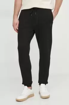 Boss Orange pantaloni de trening din bumbac culoarea negru, melanj imagine
