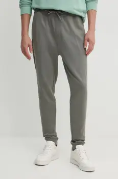 Boss Orange pantaloni de trening din bumbac culoarea verde, melanj imagine