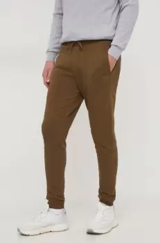 Boss Orange pantaloni de trening din bumbac culoarea verde, melanj imagine