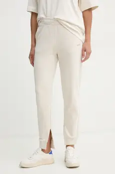 BOSS Orange pantaloni de trening din bumbac femei, culoarea bej, neted, 50531813 imagine