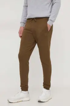 BOSS Orange pantaloni de trening din bumbac Sestart culoarea verde, melanj imagine