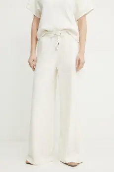 BOSS Orange pantaloni de trening femei, culoarea bej, lat, high waist, 50536743 imagine