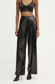 Boss Orange pantaloni femei, culoarea negru, drept, high waist, 50524262 imagine