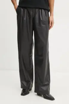 Boss Orange pantaloni femei, culoarea negru, drept, high waist, 50526501 imagine