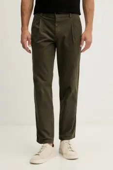 BOSS Orange pantaloni pentru barbati din catifea reiata Chino_Pleated_3 imagine