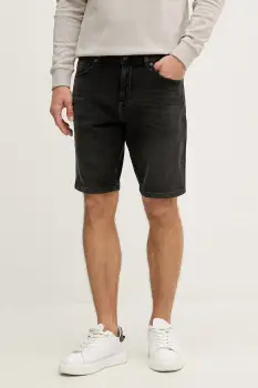 BOSS Orange pantaloni scurti barbati din denim imagine