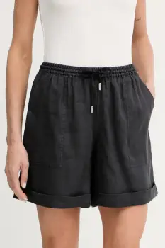 BOSS Orange pantaloni scurti culoarea negru, uni, high waist, 50537924 imagine