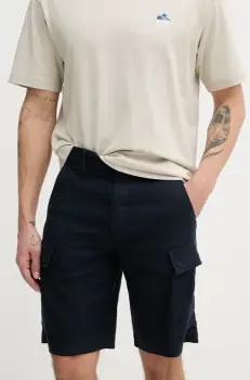 BOSS Orange pantaloni scurti din in barbati, culoarea albastru marin, 50536888 imagine