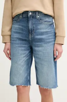 BOSS Orange pantaloni scurti jeans femei, uni, high waist, 50534213 imagine