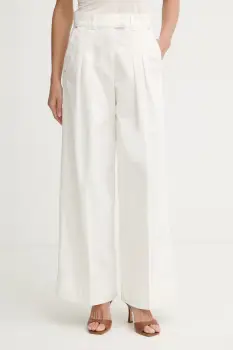 BOSS Orange pantaloni wide leg pentru femei, din bumbac cu elastan C Tanjura5-D imagine
