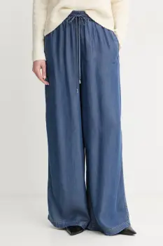 BOSS Orange pantaloni wide leg pentru femei din lyocell C_Tanella imagine
