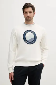 BOSS Orange pulover de bumbac culoarea alb, 50536391 imagine