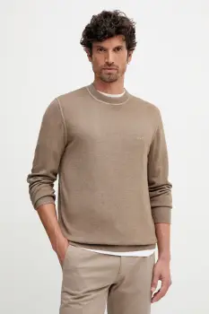 BOSS Orange pulover de lana culoarea bej, light, 50550534 imagine