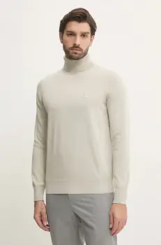 Boss Orange pulover din amestec de casmir culoarea bej, light, cu guler, 50527573 imagine