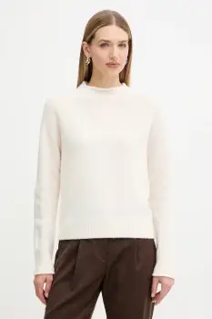 BOSS Orange pulover din amestec de lana culoarea alb, light, cu turtleneck, 50548930 imagine