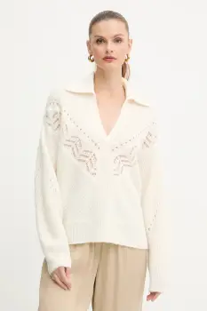 BOSS Orange pulover din amestec de lana culoarea bej, 50548948 imagine