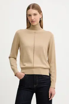 BOSS Orange pulover din amestec de lana culoarea bej, light, cu turtleneck, 50551356 imagine