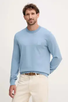 BOSS Orange pulover din amestec de lana culoarea bleumarin, light, 50527583 imagine