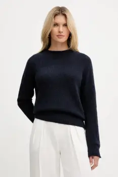 BOSS Orange pulover din amestec de lana culoarea bleumarin, light, cu turtleneck, 50548930 imagine