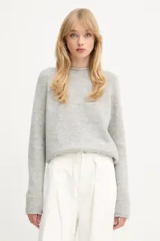 BOSS Orange pulover din amestec de lana culoarea gri, light, cu turtleneck, 50548930 imagine