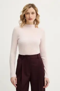 BOSS Orange pulover din amestec de lana culoarea roz, light, cu turtleneck, 50549391 imagine