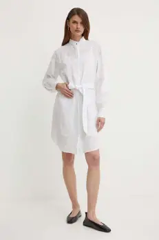 Boss Orange rochie culoarea alb, mini, evazati, 50511827 imagine