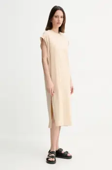 BOSS Orange rochie culoarea bej, midi, drept, 50540442 imagine