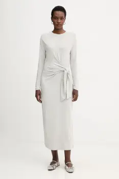 BOSS Orange rochie culoarea gri, maxi, drept, 50547821 imagine