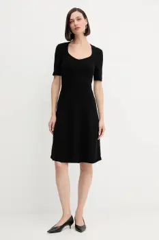 Boss Orange rochie culoarea negru, mini, evazata, 50519298 imagine