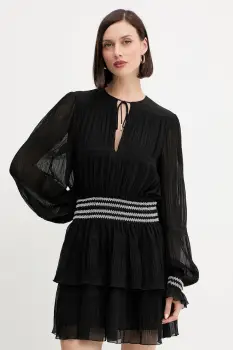 BOSS Orange rochie culoarea negru, mini, evazati, 50544042 imagine