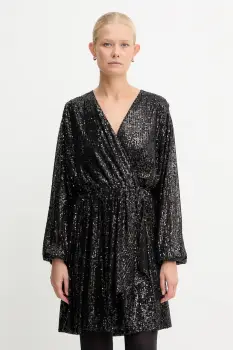 BOSS Orange rochie culoarea negru, mini, evazati, 50548326 imagine